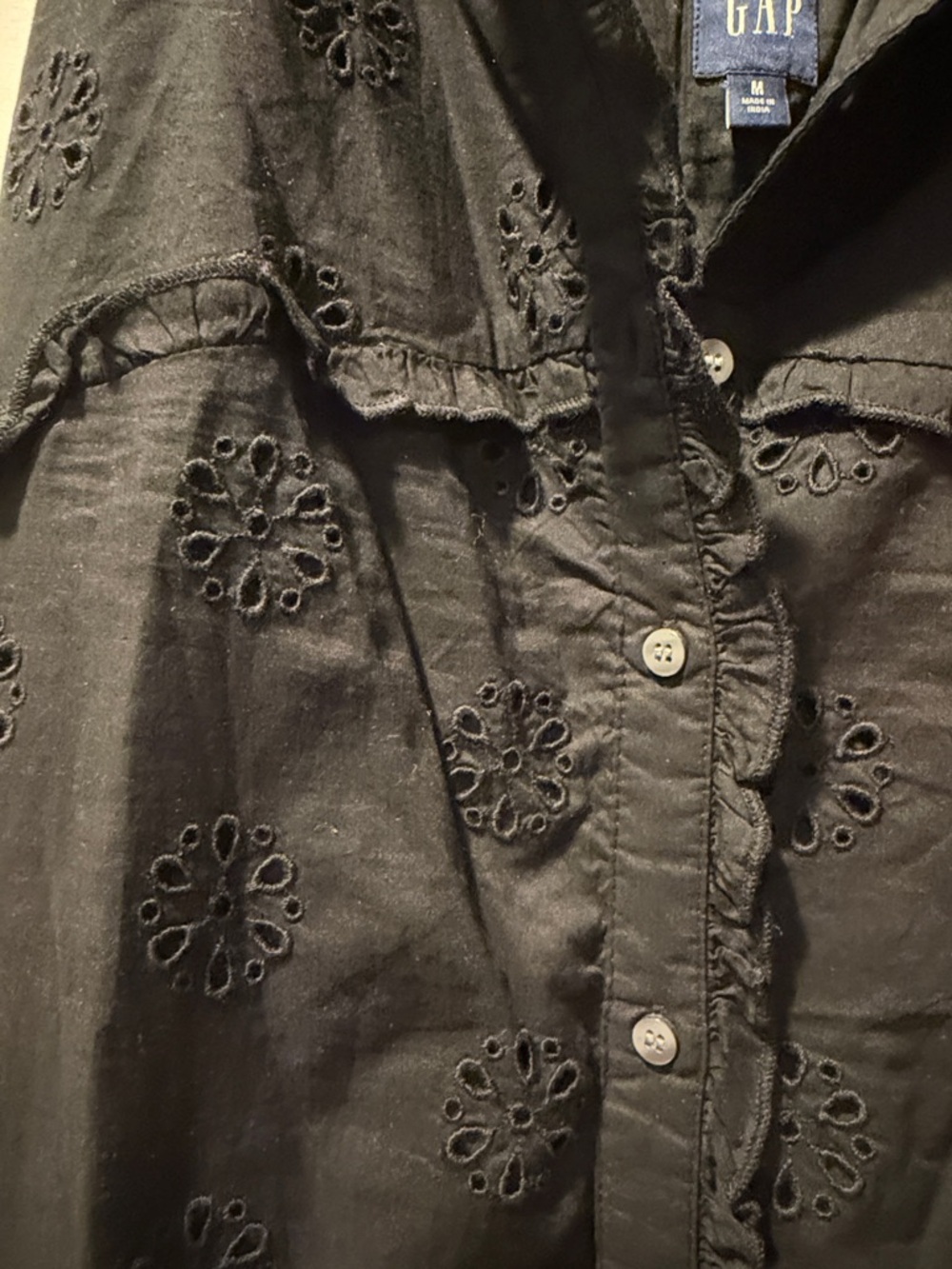 GAP Black Eyelet Tiered Maxi Dress - Picture 4 of 16